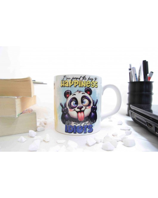 Şirin Panda Temalı Özel Tasarım Baskılı Kupa Bardak 370 ml