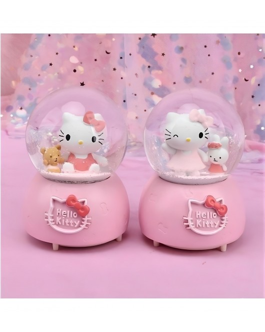 Hello Kitty Işıklı Müzikli Kar Küresi Orta Boy Alk3047